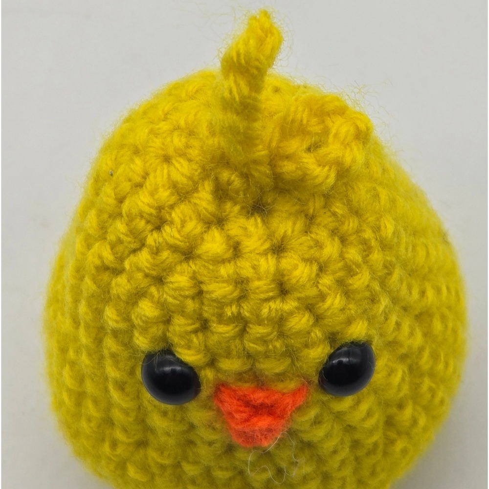 Handmade Crochet Chick Bird Amigurumi Yellow Mini Plush Figure 2.5x4 - Picture 5 of 6
